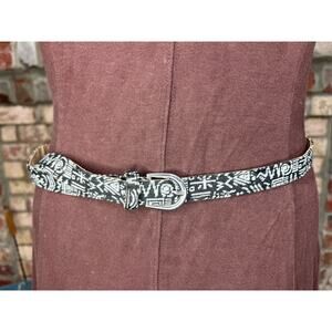 belt skinny vintage cloth covered 1990s black white tribal